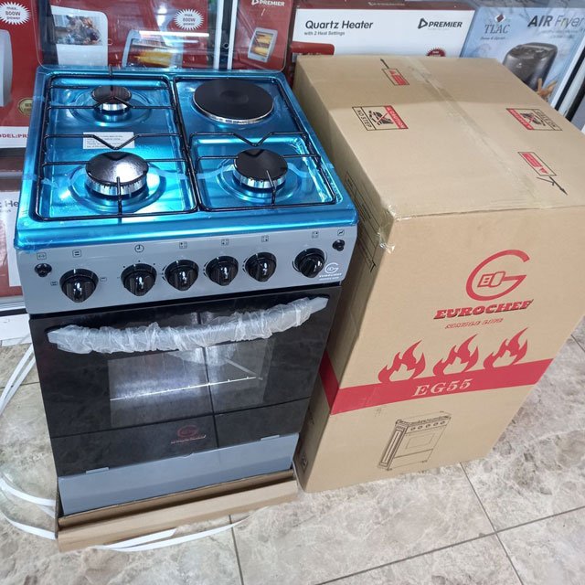 Eurochef Standing Cooker 3+1 Electric Oven 50x55cm