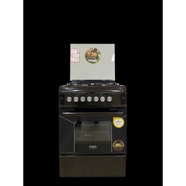 Von VAC6F031UB 3G+1E Cooker, Dark Brown,60cm