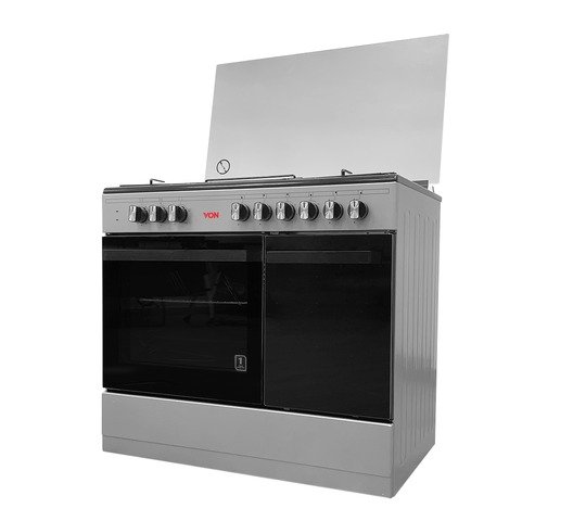 Von VAC9S042CS 4 Gas+ 2 Electric Cooker,Cylinder compartment 90cm”60cm