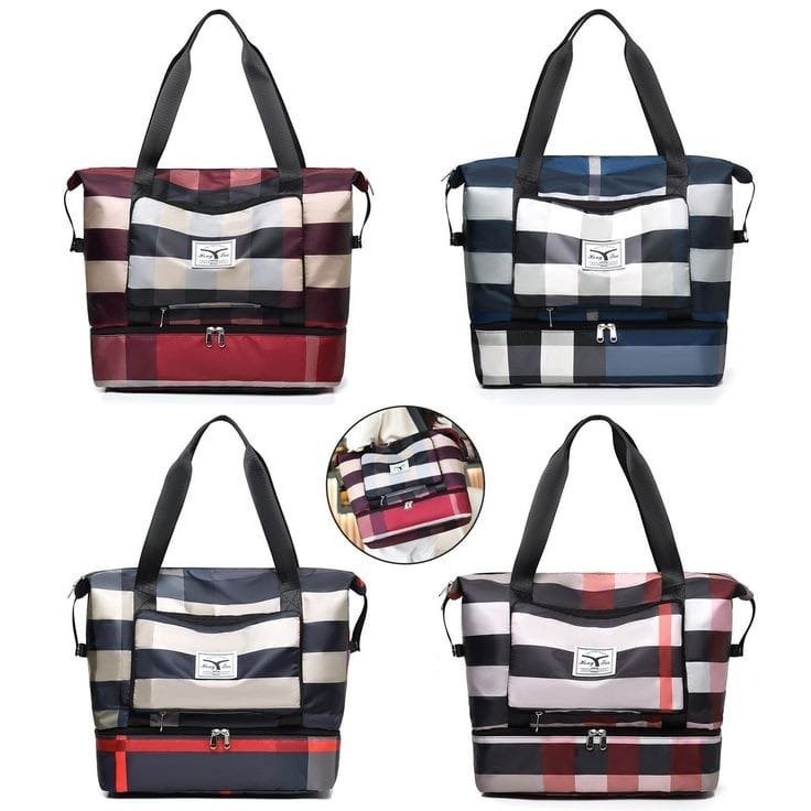 Checked Expandable travel bag(waterproof)