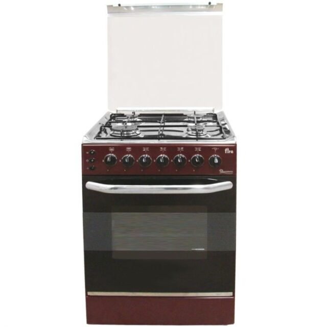 Ramtons 4 Gas 55X55 Dark Red Cooker - EB/303
