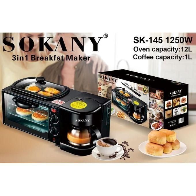 Sokany 3 in 1 breakfast maker with toaster, oven, coffee maker - Image 2